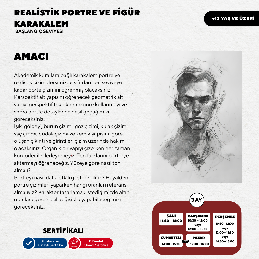 Realistik Portre ve Figür Karakalem - Yüz Yüze