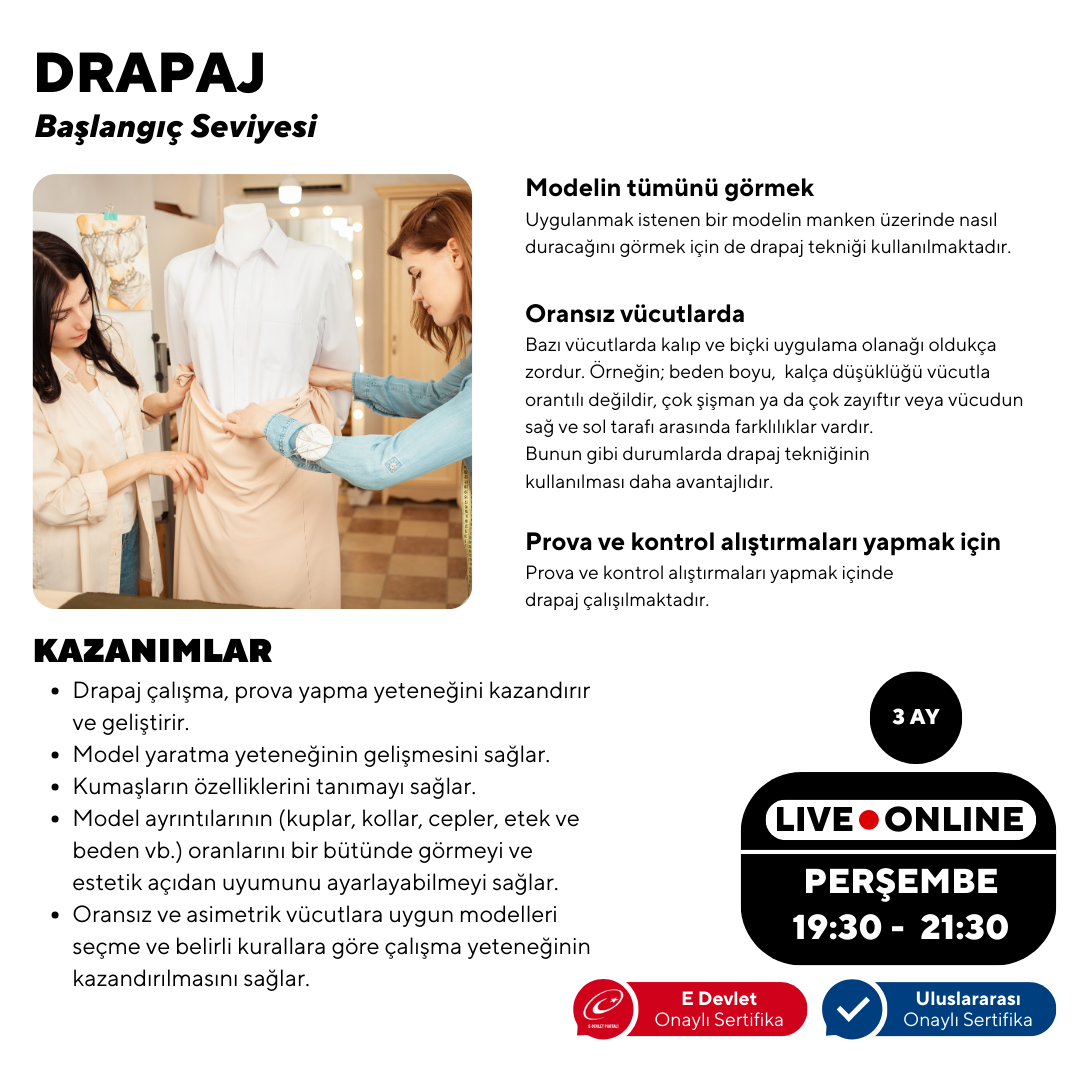 Drapaj  (Başlangıç Seviyesi)- Online