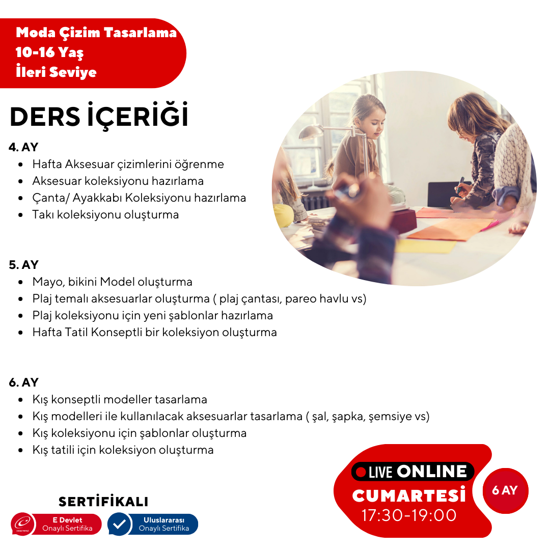 Moda Tasarım ve Çizim (10-16 Yaş) -İleri Seviye