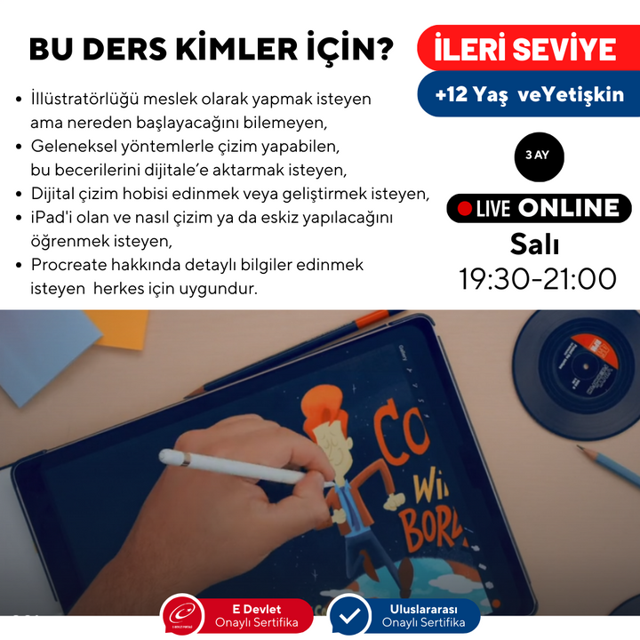 Procreate ile Dijital Sanat  - İleri Seviye -Online