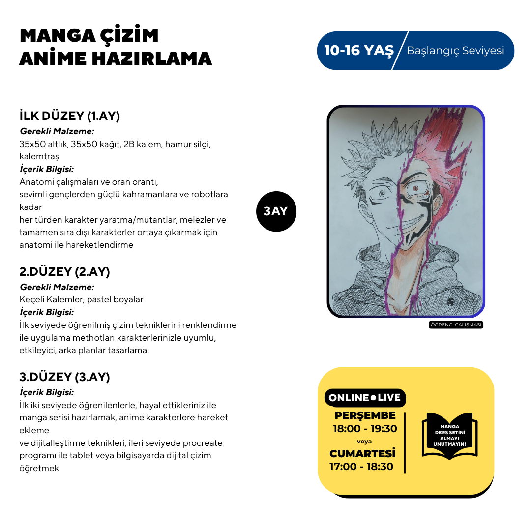 Preparazione al disegno di manga e anime (10-16 anni)