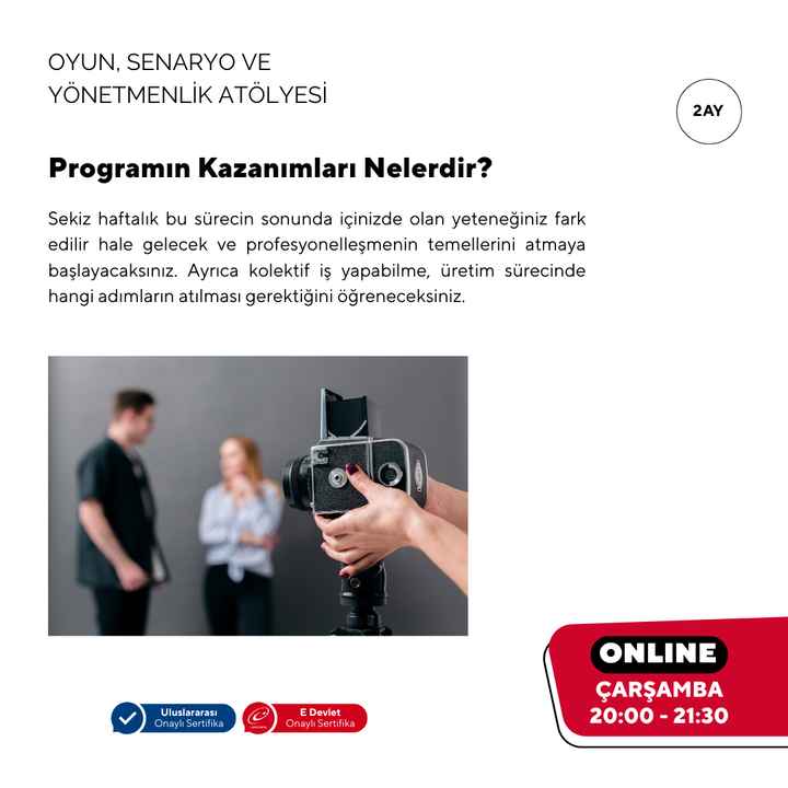 OYUN, SENARYO VE YÖNETMENLİK ATÖLYESİ  - ONLINE