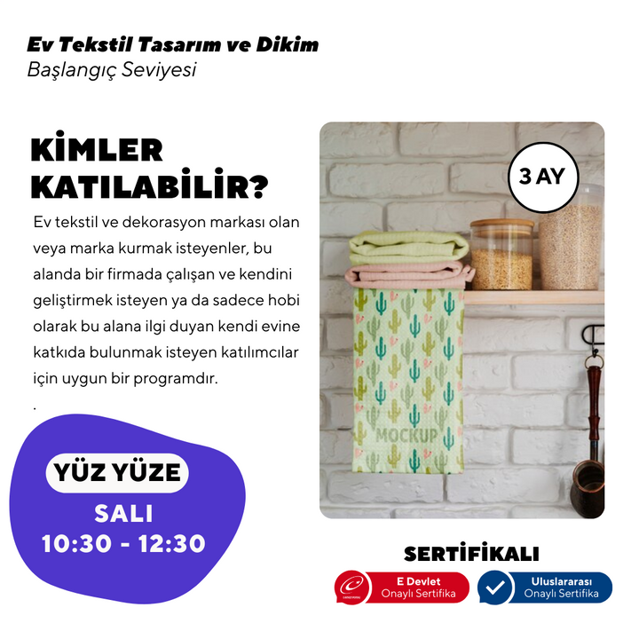 Ev Tekstil Tasarım  - Başlangıç Seviyesi