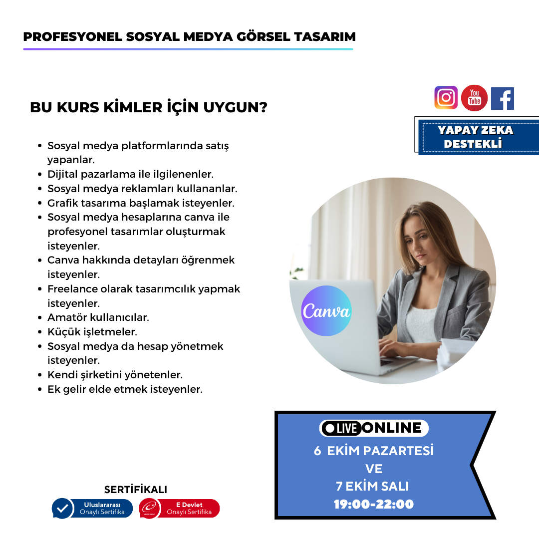 Profesyonel Sosyal Medya Görsel Tasarım  (Canva)