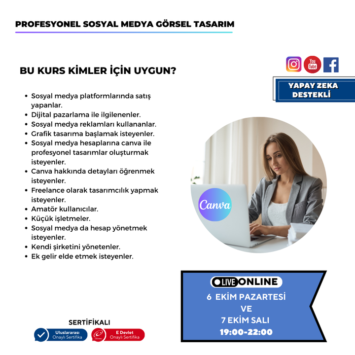 Profesyonel Sosyal Medya Görsel Tasarım  (Canva)