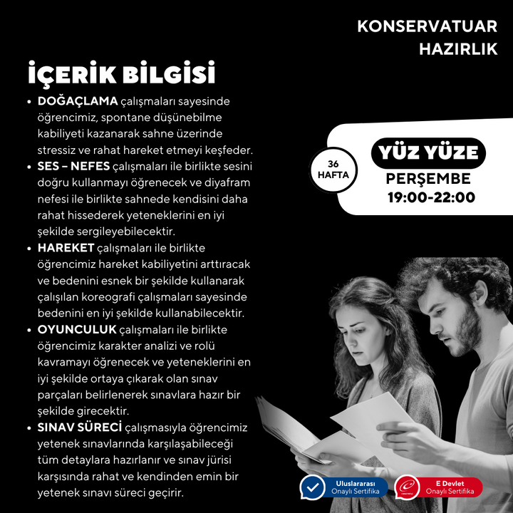 Konservatuar Hazırlık - Yüz Yüze