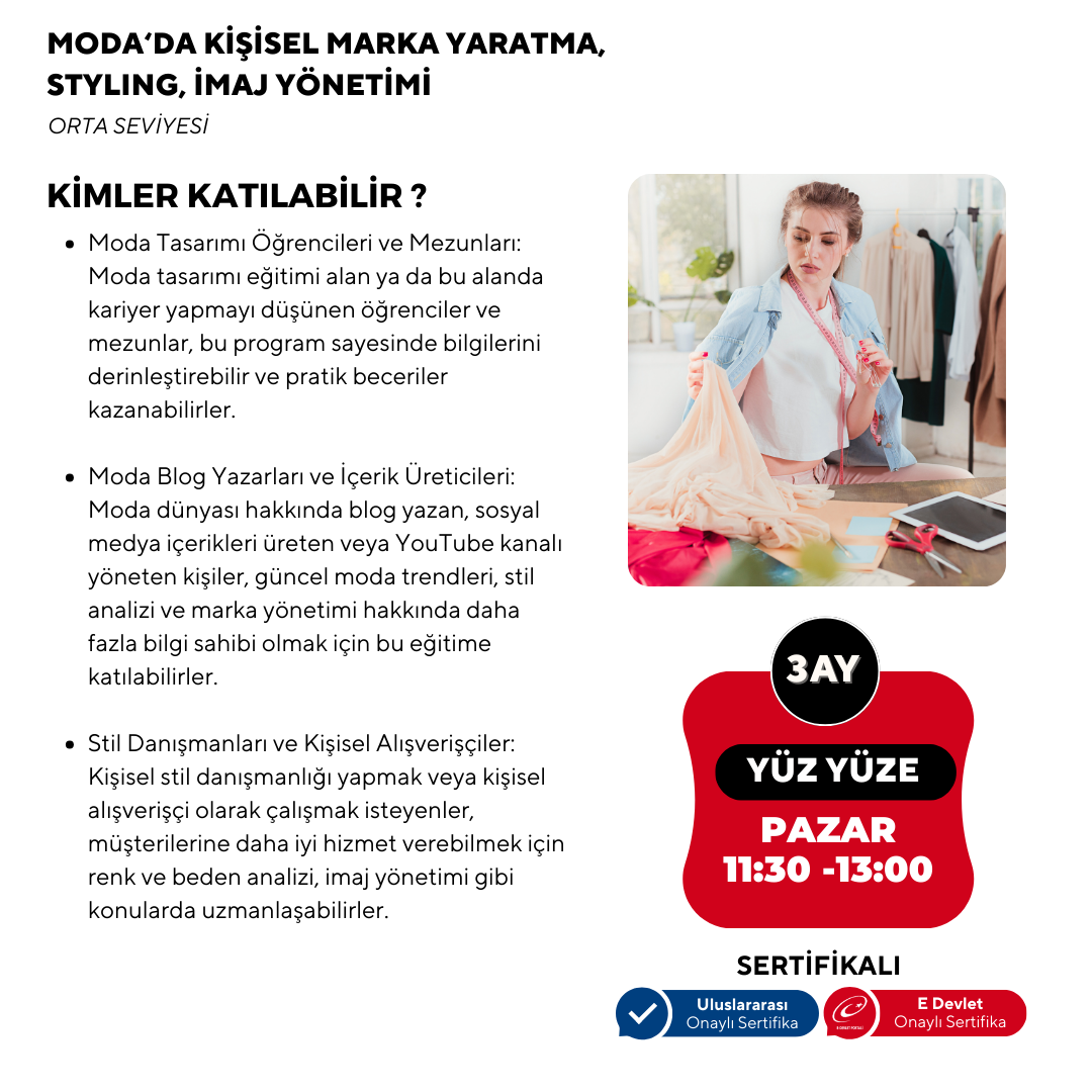 Moda'da Kişisel Marka Yaratma,Styling, İmaj Yönetimi -Orta Seviye