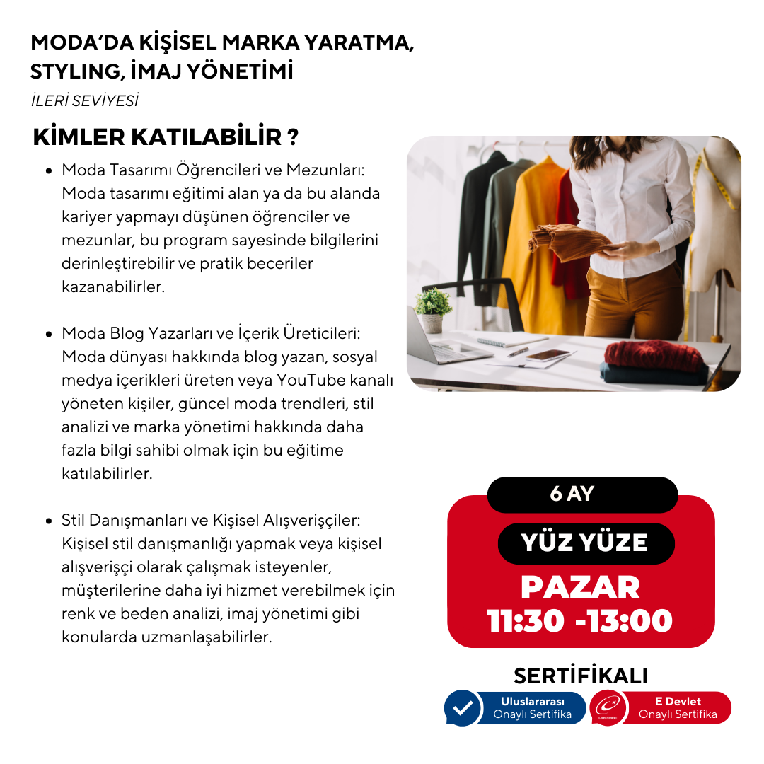 Moda'da Kişisel Marka Yaratma,Styling, İmaj Yönetimi  -İleri Seviye