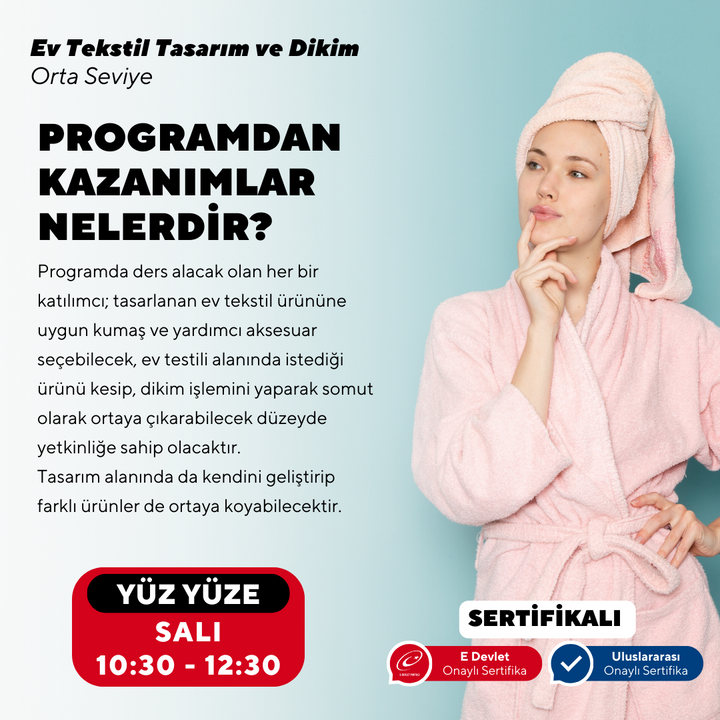 Ev Tekstil Tasarım - Orta Seviye