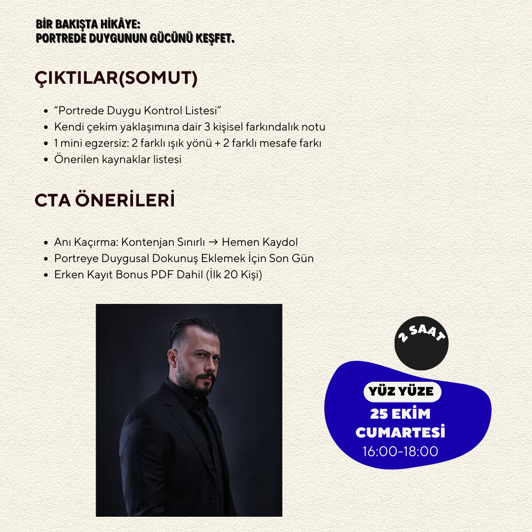 Portre Çekim İncelikleri ve Söyleşi Workshop