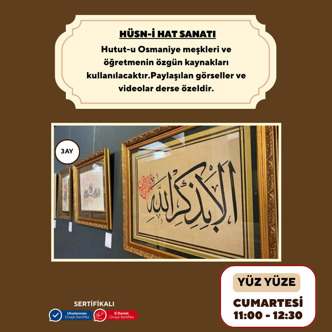 Hüsn-i Hat Sanatı (Yetişkin) - Yüz yüze