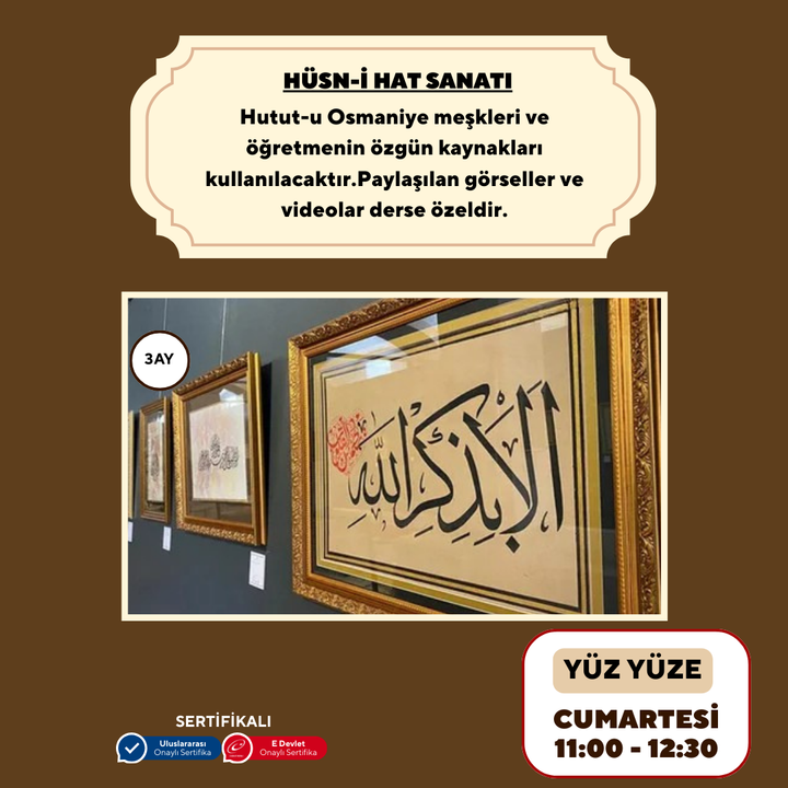 Hüsn-i Hat Sanatı (Yetişkin) - Yüz yüze