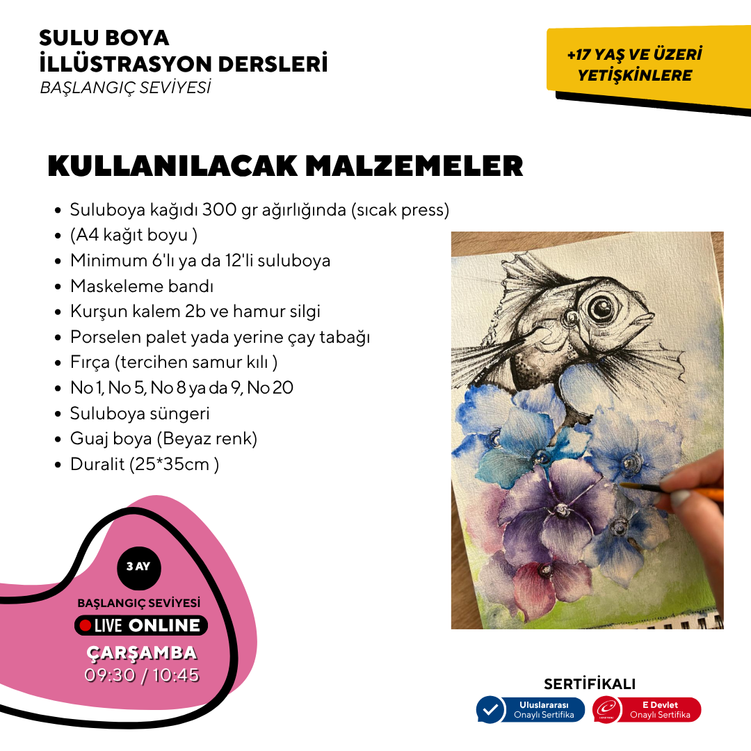 Sulu Boya İllustrasyon (Yetişkin)