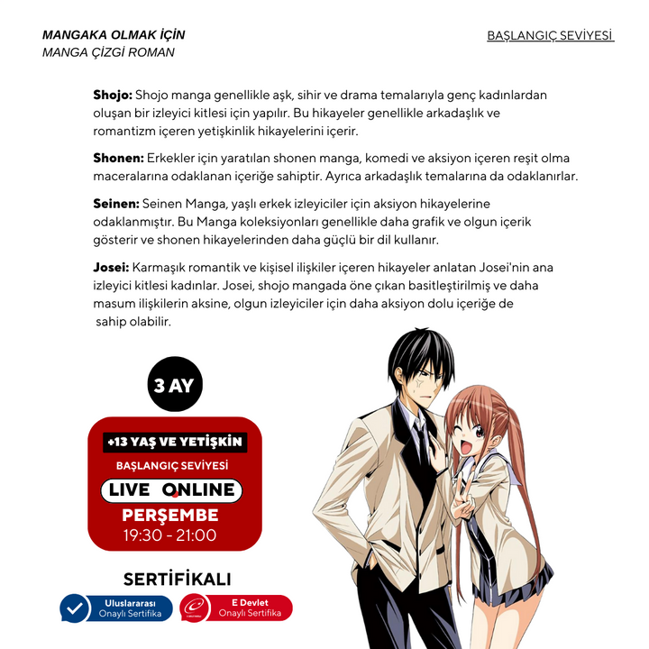 Mangaka Olmak için Japon Çizgi Roman (MANGA) Storyboard