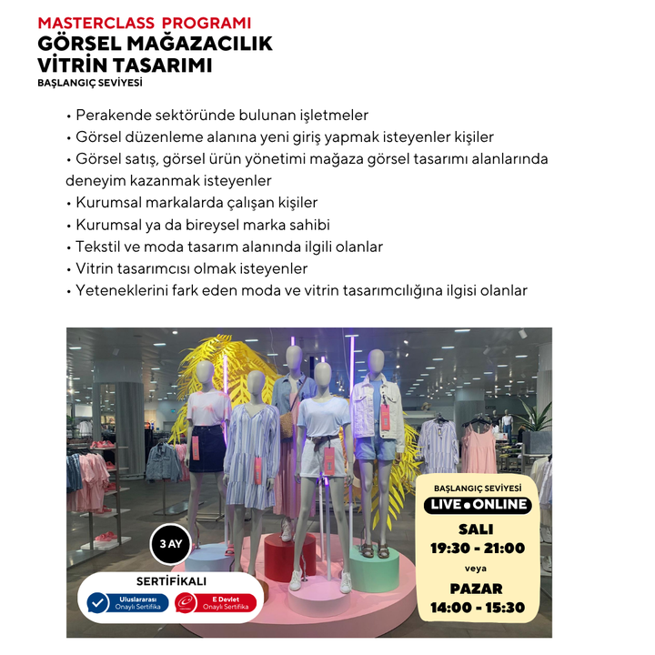 Görsel Mağazacılık ve Vitrin Tasarımı  (Masterclass Eğitim Programı)