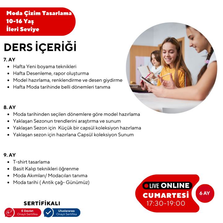 Moda Tasarım ve Çizim (10-16 Yaş) -İleri Seviye