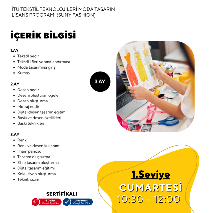 ITU Textile Technologies and Fashion Design Undergraduate Program (Suny Fashion) - Face to face
