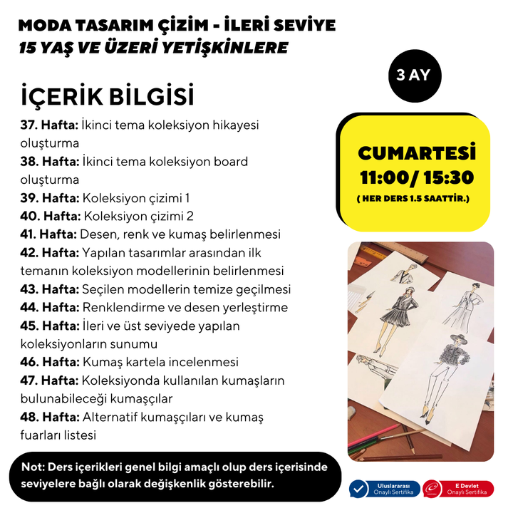 Moda Tasarım Çizim-İleri Seviye ( Yüz Yüze )