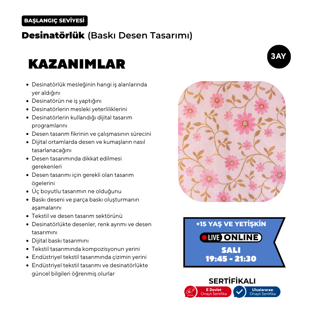 Adobe Photoshop ile Desinatörlük (Baskı Desen Tasarımı)