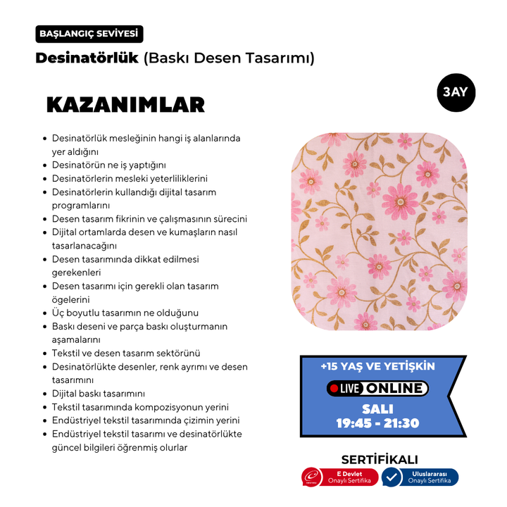 Adobe Photoshop ile Desinatörlük (Baskı Desen Tasarımı)