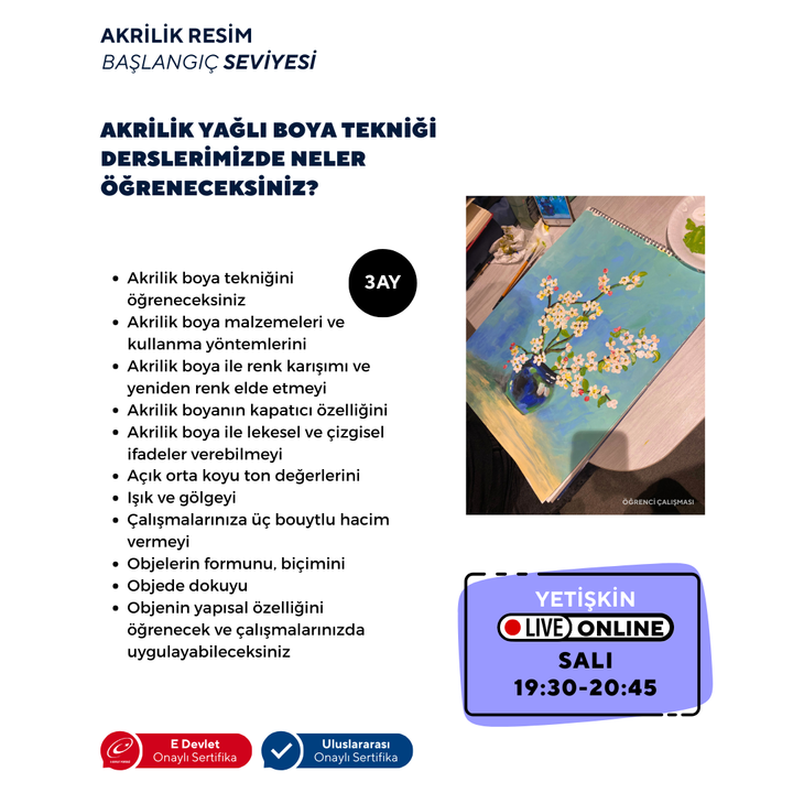 Akrilik Yağlı Boya Resim (Yetişkin)