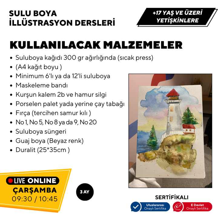 Sulu Boya İllustrasyon (Yetişkin)
