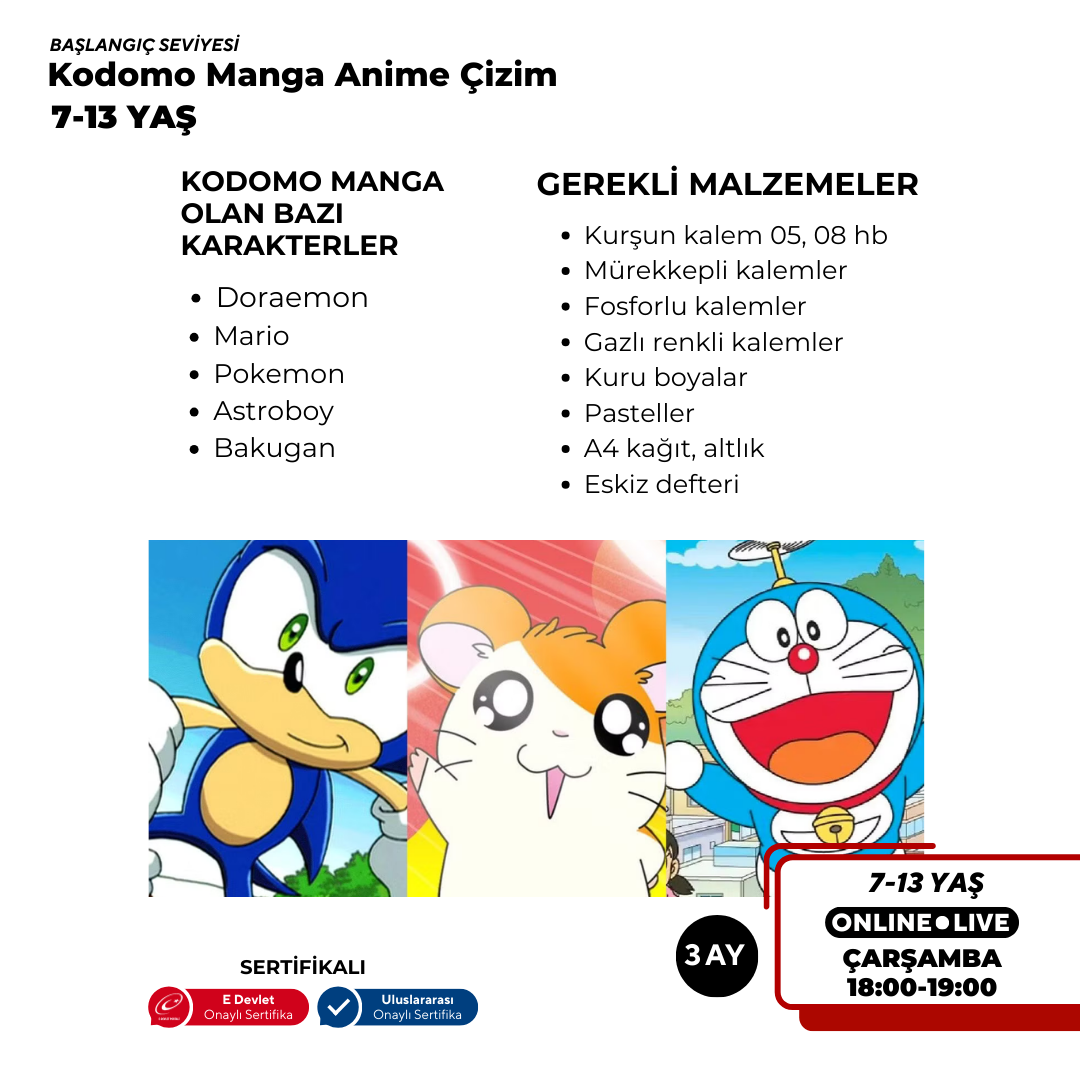 Kodomo Manga & Anime Çizimi  (7-13 Yaş)