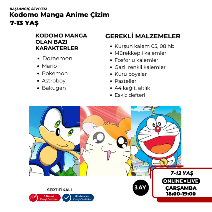 Kodomo Manga & Anime Çizimi  (7-13 Yaş)