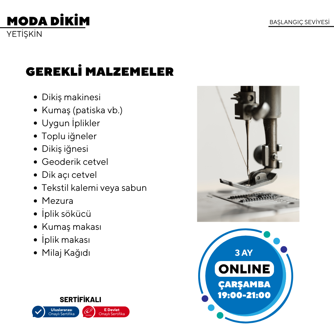 Moda Dikim - (Başlangıç Seviyesi)- Online