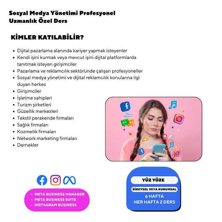 Sosyal Medya Yönetimi Profesyonel Uzmanlık Özel - Bire Bir