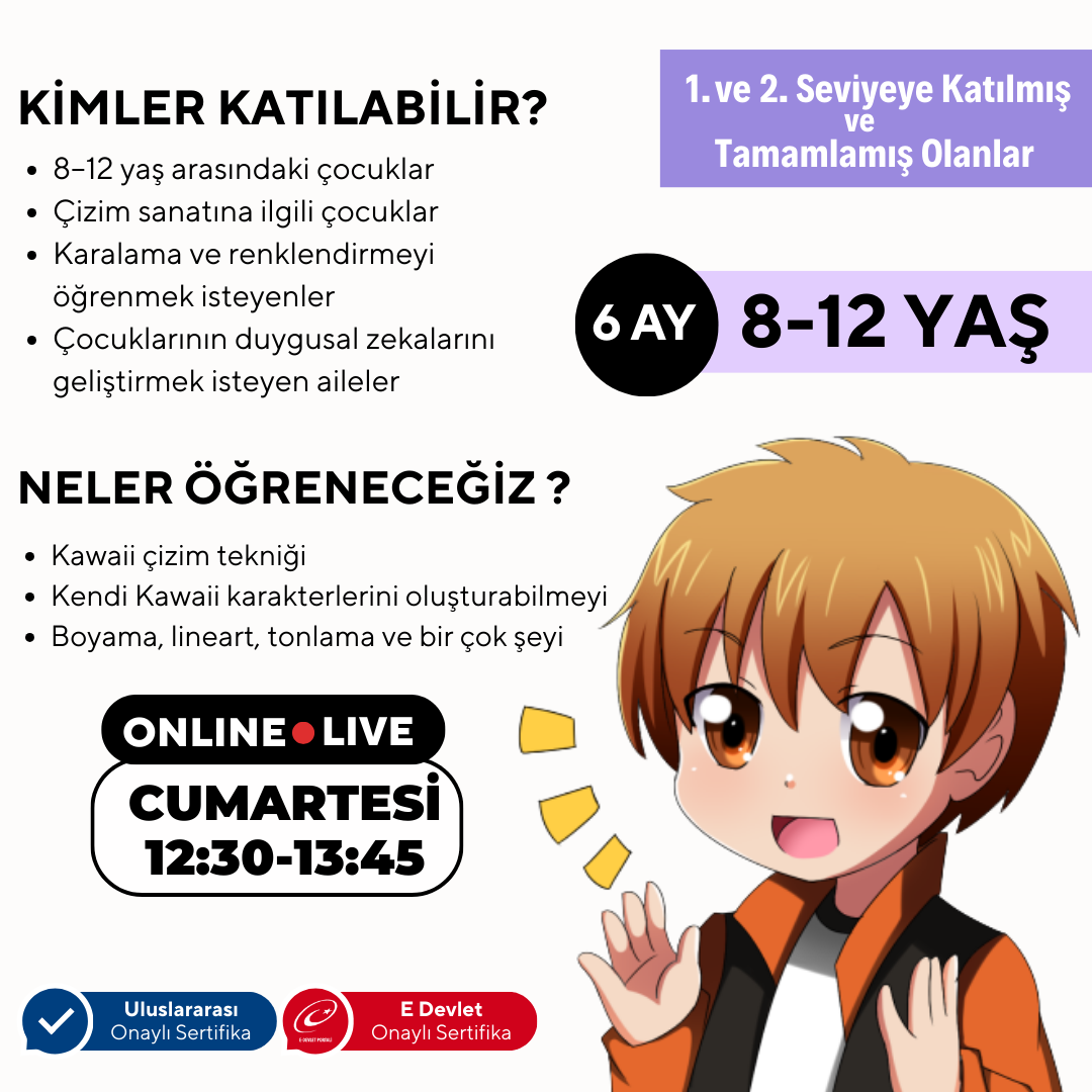 Kawaii Art Çizim İleri Seviye (8-12 Yaş)