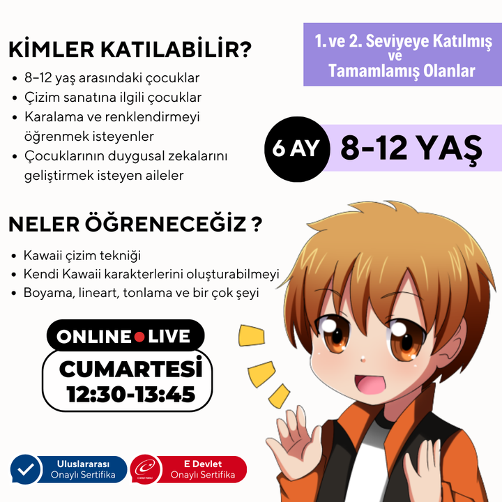 Kawaii Art Çizim İleri Seviye (8-12 Yaş)