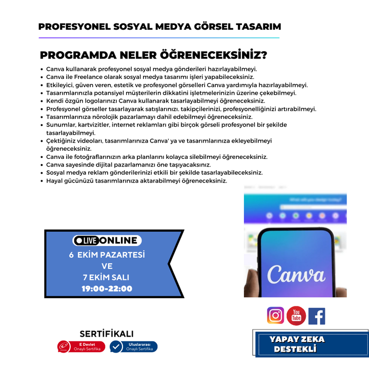 Profesyonel Sosyal Medya Görsel Tasarım  (Canva)