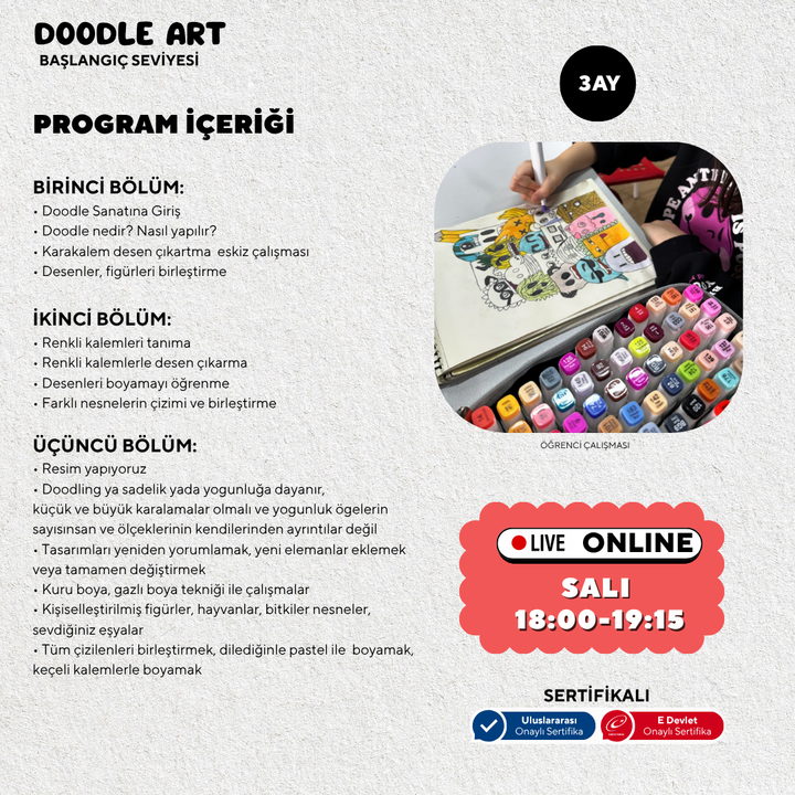 Doodle Sketching Art - Karalama Sanatı  (8-14 Yaş)