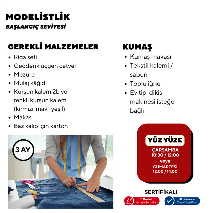 Modelistlik  (Başlangıç Seviyesi) -Yüz Yüze