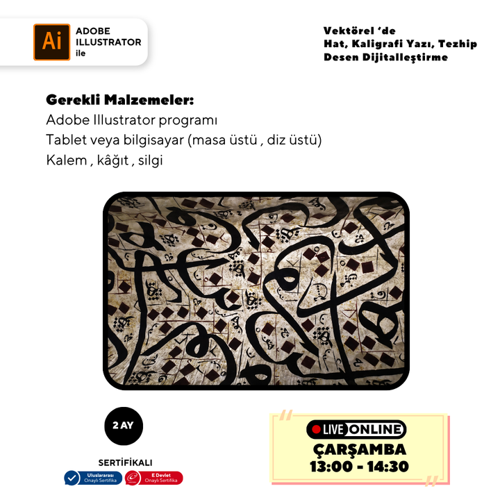 Calligraphy Writing Illumination Pattern Digitization in Vector (Online)