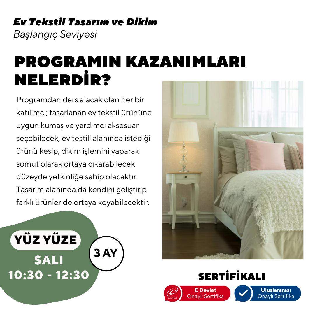 Ev Tekstil Tasarım  - Başlangıç Seviyesi