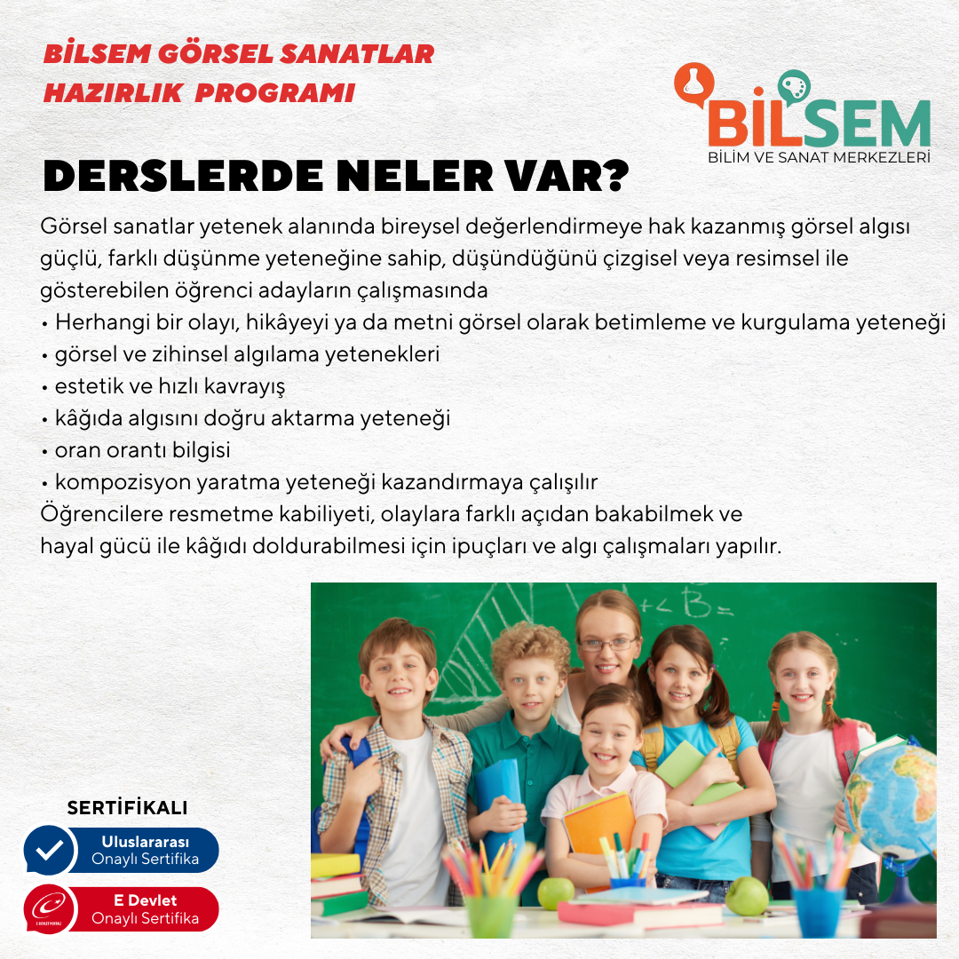 BİLSEM Görsel Sanatlar Hazırlık Programı - Yüz yüze