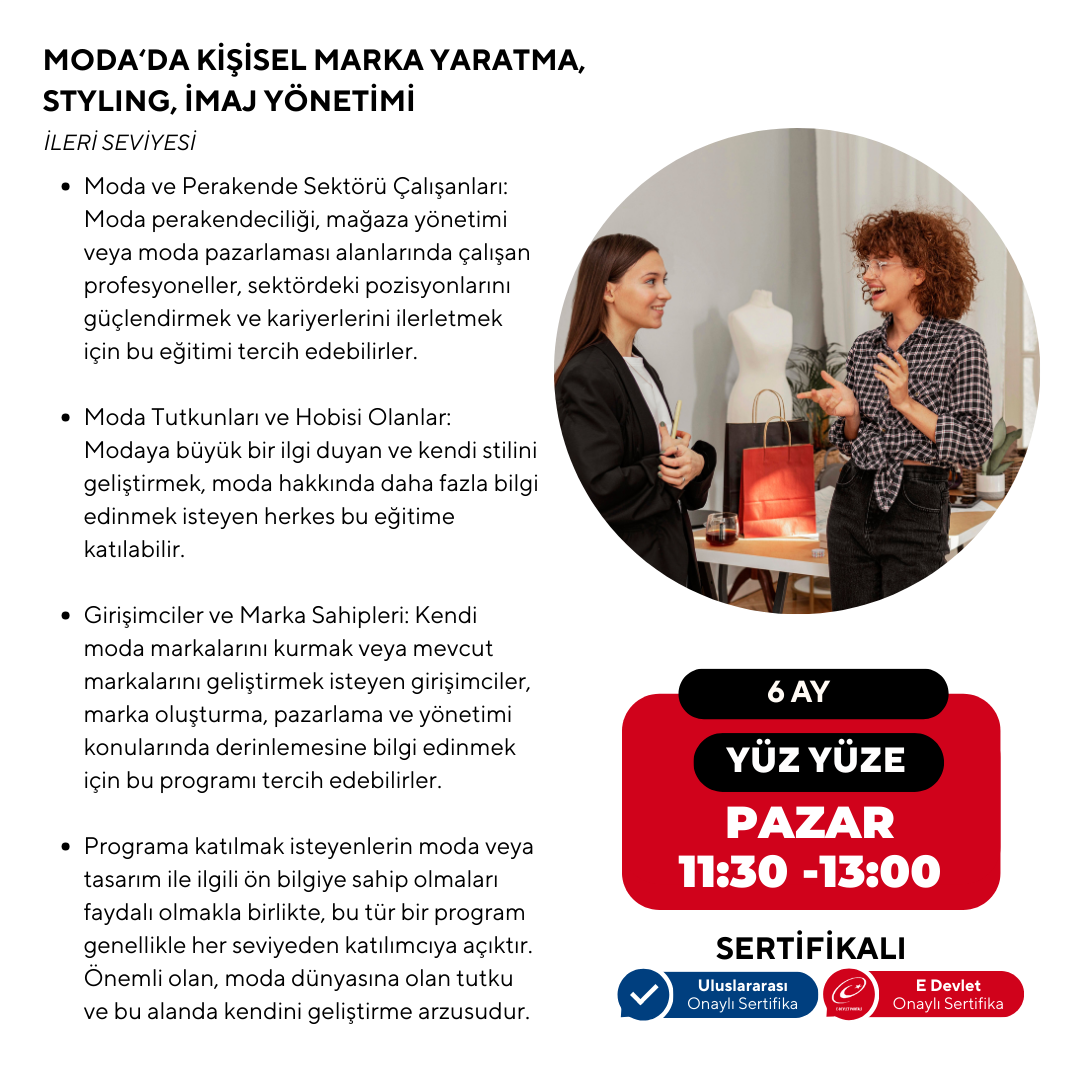 Moda'da Kişisel Marka Yaratma,Styling, İmaj Yönetimi  -İleri Seviye