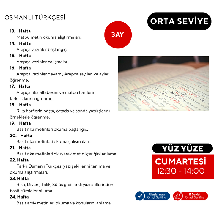 Osmanlı Türkçesi Orta Seviyesi- Yüz yüze