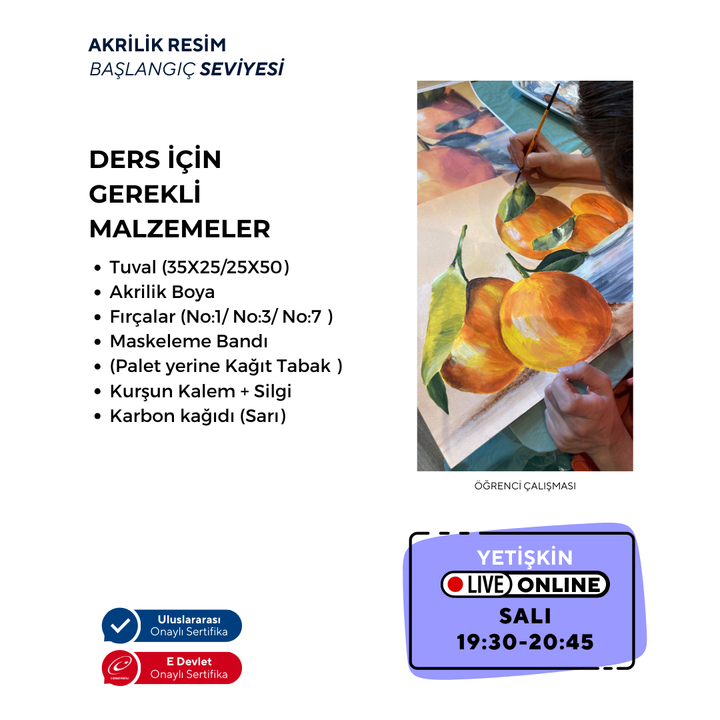 Akrilik Yağlı Boya Resim (Yetişkin)