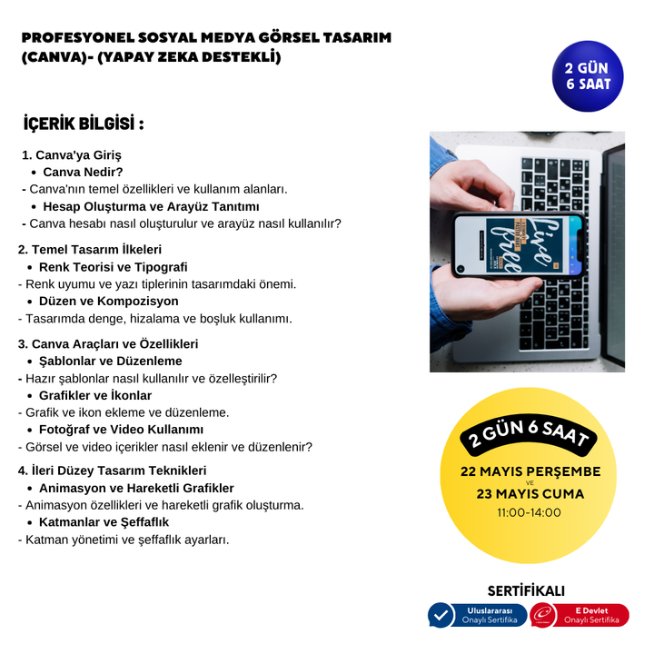 Profesyonel Sosyal Medya Görsel Tasarım  (Canva)- Yüz Yüze