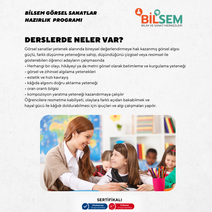 BİLSEM Visual Arts Preparatory Program - Face to face