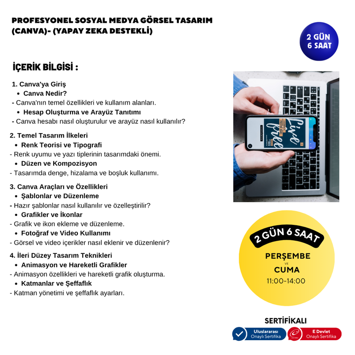 Profesyonel Sosyal Medya Görsel Tasarım  (Canva)- Yüz Yüze