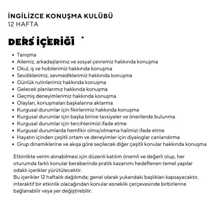 İngilizce Konuşma Kulübü