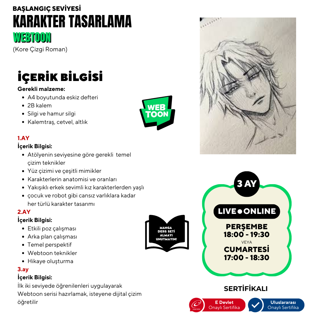 Webtoon ve Manhwa (Kore Çizgi Roman) Hazırlama (+12 Yaş ve Yetişkin)