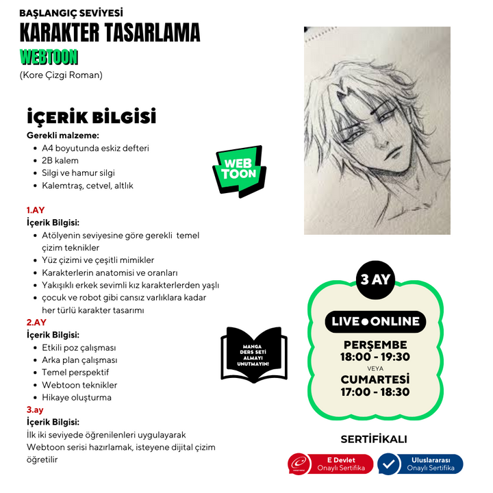Webtoon ve Manhwa (Kore Çizgi Roman) Hazırlama (+12 Yaş ve Yetişkin)