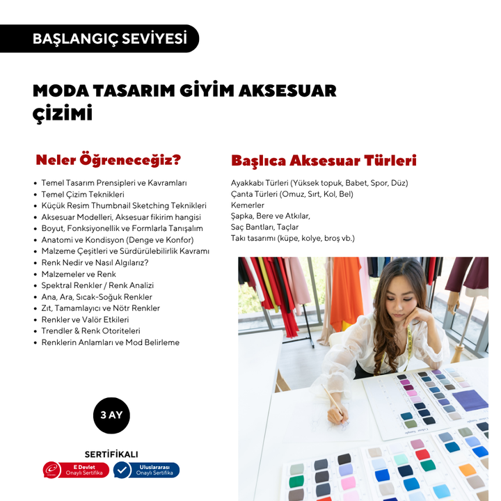 Disegno e sviluppo di modelli di accessori per abbigliamento e moda (online)