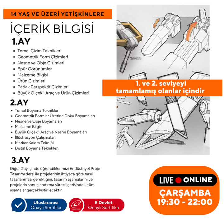 Industrielles Produktdesign – Fortgeschrittenes Niveau (ab 14 Jahren und Erwachsene)