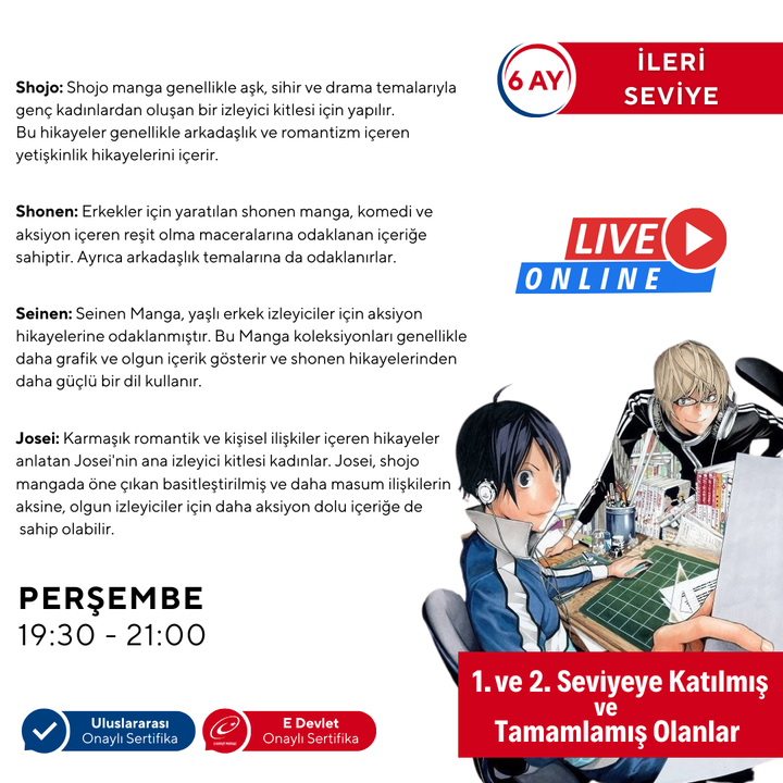 Mangaka Olmak için Japon Çizgi Roman (MANGA) Storyboard (İleri Seviye)